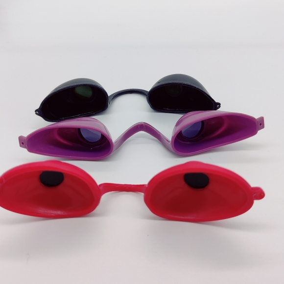 Lot of 3 Tanning Goggles Eye Protection Eyewear Shields UV Blocking - Picture 3 of 6